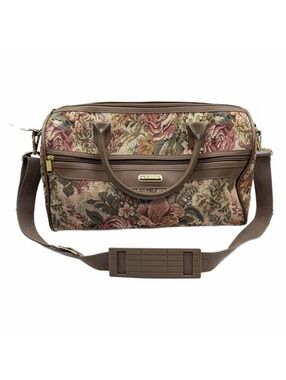 Vintage Jaguar Floral Tapestry Shoulder Duffle Bag